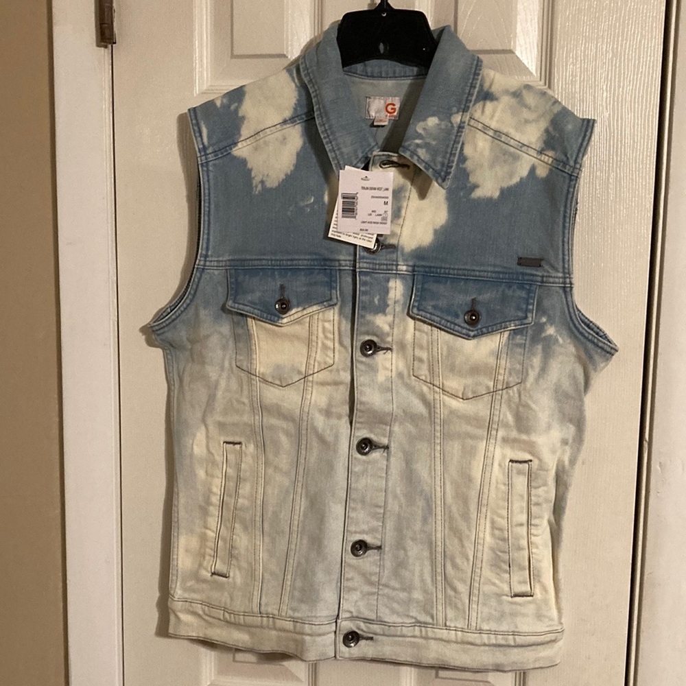G by Guess men’s denim vest sz:M